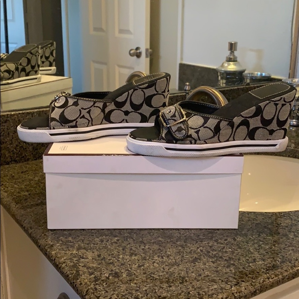 Coach wedge sandals - sz 8
